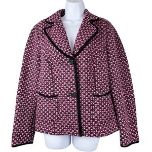 Geiger of Austria Womens Jacket Pink Black EU 40 US 8 Wool Twill Blazer